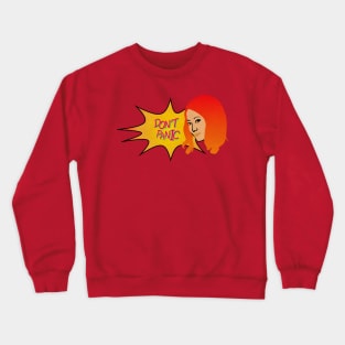 "Do Not Panic" Pop Art Chinese Woman Crewneck Sweatshirt